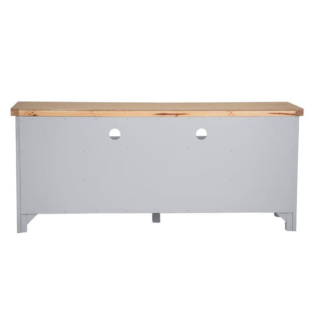 Alexandra Classic Oak Wood Large Grey TV Stand With Storage