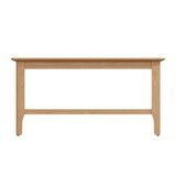 Monroe Rustic Rectangular Light Oak Wood Coffee Table With Shelf 90cm