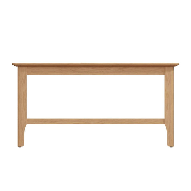 Monroe Rustic Rectangular Light Oak Wood Coffee Table With Shelf 90cm