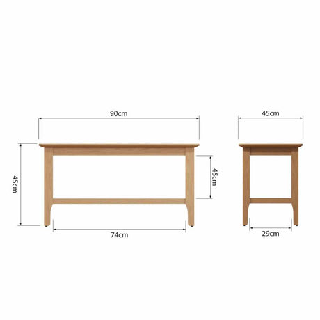 Monroe Rustic Rectangular Light Oak Wood Coffee Table With Shelf 90cm