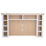 Hazel Large White Oak TV Stand With Optional Top Unit