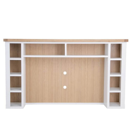 Hazel Large White Oak TV Stand With Optional Top Unit