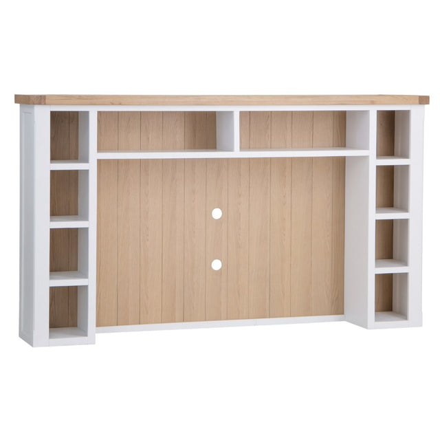 Hazel Large White Oak TV Stand With Optional Top Unit