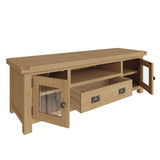 Arthur Classic Oak Wood Large TV Stand With Storage