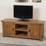 Canary Rustic Oak Wood TV Stand With Storage