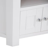 Hazel Classic White Corner TV Stand With Oak Top