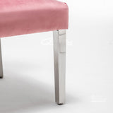 Classic-Pink-Velvet-Buttoned-Back-Dining-Chair-Diamond-Stitching-Stainless-Steel-Legs-Set-of-2