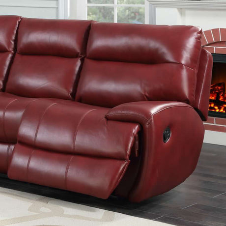 Classic-Red-Faux-Leather-Reclining-Sofa-3-Seater-220cm-with-2-recliners