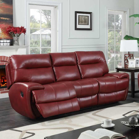 Classic-Red-Faux-Leather-Reclining-Sofa-3-Seater-220cm-with-2-recliners