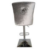 Classic-Shimmer-Grey-Velvet-Knocker-Back-Bar-Stool-Adjustable-Stainless-Steel-Base