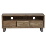 Charleston Industrial Solid Acacia Wood TV Stand With Storage