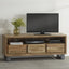 Charleston Industrial Solid Acacia Wood TV Stand With Storage