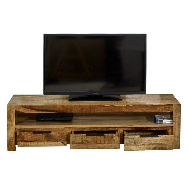 Kochi Modern Solid Mango Wood TV Stand With Storage