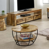 Kochi Modern Solid Mango Wood TV Stand With Storage