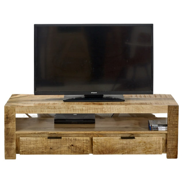 Kochi Modern Solid Mango Wood TV Stand With Storage