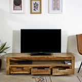 Kochi Modern Solid Mango Wood TV Stand With Storage