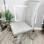 Classic-light-grey-leather-dining-chairs-chrome-legs