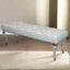 ClassicRoyalStyleLightGreyLeatherDiningBench140cm-ChromeLegs