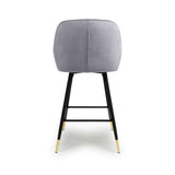 Dark-Grey-Modern-Velvet-Bar-Stool-Diamond-Stitching-Black-Legs-With-Gold-Tips-Set-of-2