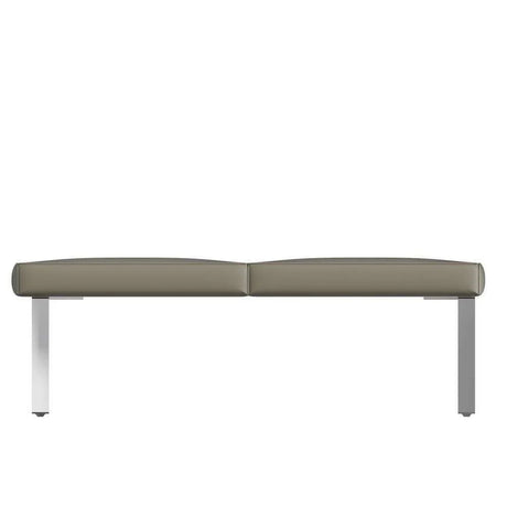 Naples Modern Taupe Grey Leather Backless Dining Bench