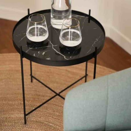 Indsutrial-Round-Black-Marble-Side-Table-With-Black-Metal-Legs-40cm