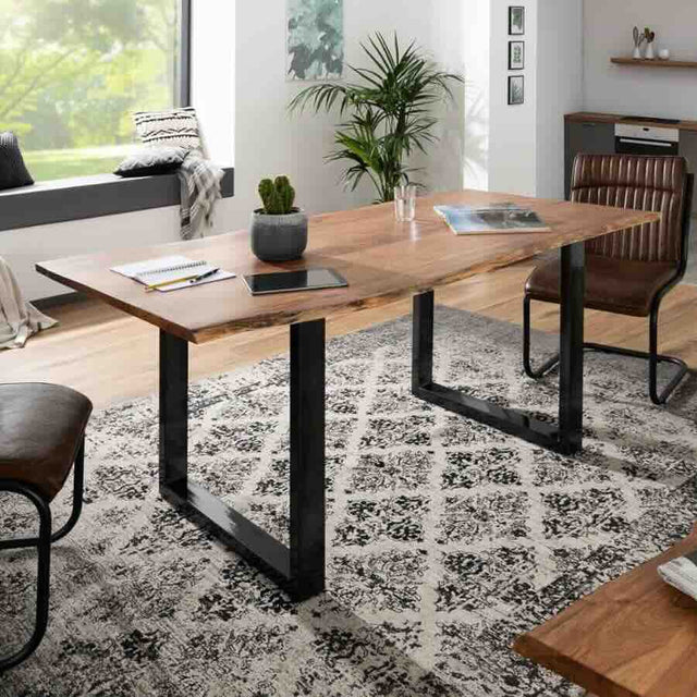 Industrial-6-Seater-Natural-Solid-Wood-Live-Edge-Rectangular-Dining-Table-150cm