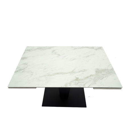 Industrial-8-Seater-Rectangular-Extending-White-Marble-Dining-Table-Black-Metal-Pedestal-Base-120cm-180cm