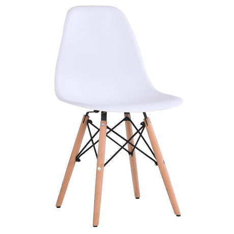 Industrial-Eiffel-Style-White-Plastic-Dining-Chair-Wooden-Legs-Set-of-4