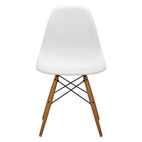 Industrial-Eiffel-Style-White-Plastic-Dining-Chair-Wooden-Legs-Set-of-4