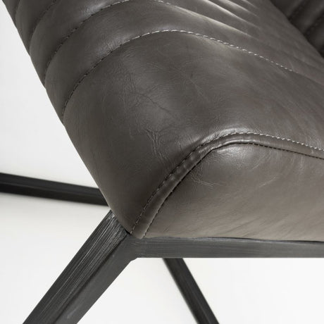 Industrial-Grey-Leather-Dining-Bench-Black-Metal-Legs