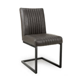 Industrial-Grey-Leather-Cantilever-Dining-Chair-Black-Metal-Legs-Set-of-2