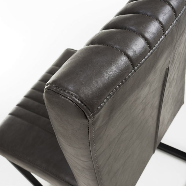 Industrial-Grey-Leather-Dining-Bench-Black-Metal-Legs