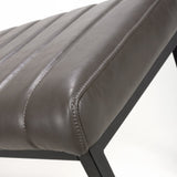 Industrial-Grey-Leather-Dining-Bench-Black-Metal-Legs