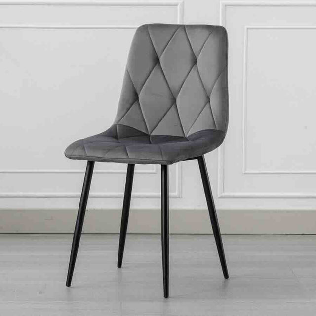 Industrial-Grey-Velvet-Dining-Chair-Diamond-Stitching-Black-Metal-Legs-Set-of-2