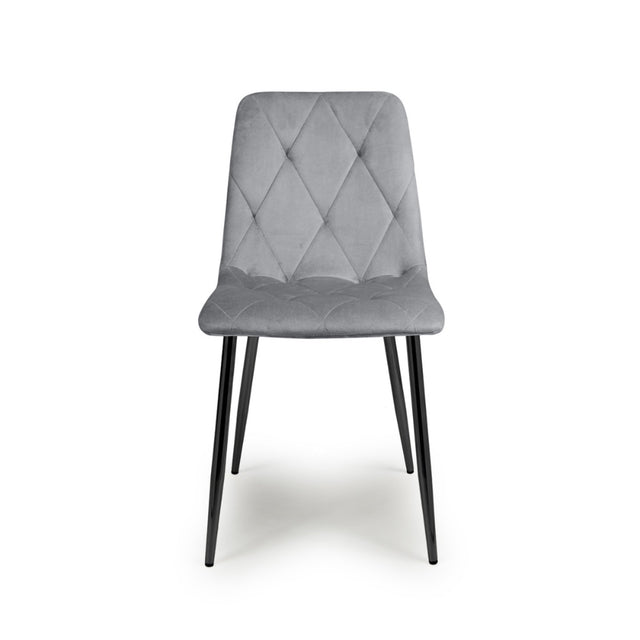 Industrial-Grey-Velvet-Dining-Chair-Diamond-Stitching-Black-Metal-Legs-Set-of-2