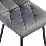 Industrial-Grey-Velvet-Dining-Chair-Diamond-Stitching-Black-Metal-Legs-Set-of-2