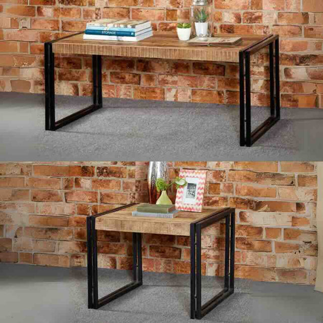 Industrial-Natural-Reclaimed-Wood-Coffee-Table-_-Side-Table-Set-With-Black-Metal-Base