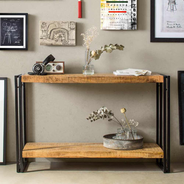 Industrial-Natural-Reclaimed-Wood-Console-Table-With-Shelf-Black-Metal-Frame-120cm