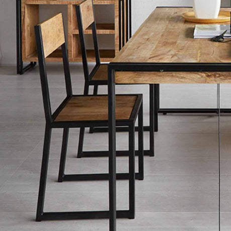 Industrial-Natural-Reclaimed-Wood-Dining-Chair-Black-Metal-Frame-Set-of-2