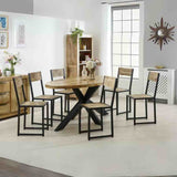 Industrial-Natural-Reclaimed-Wood-Dining-Chair-Black-Metal-Frame-Set-of-2