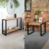 Industrial-Natural-Reclaimed-Wood-Matching-Console-Table-_-Side-Table-Set-Black-Metal-Frame