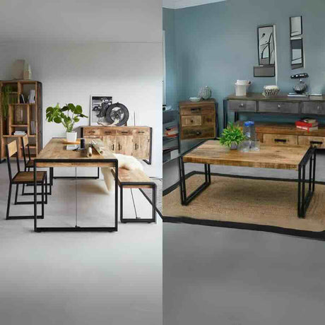 Industrial-Natural-Reclaimed-Wood-Rectangular-Matching-Dining-Table-and-Coffee-Table-With-Black-Metal-Base