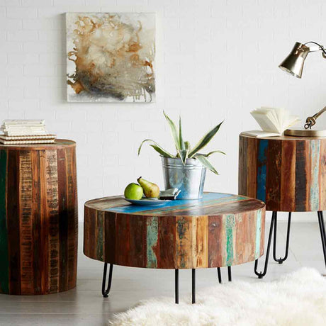 Industrial-Natural-Reclaimed-Wood-Round-Coffee-Table-Black-Metal-Legs-70cm