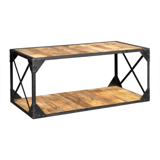 Industrial-Natural-Wood-Coffee-Table-Metal-Frame-100cm