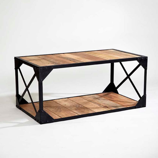 Industrial-Natural-Wood-Coffee-Table-Metal-Frame-100cm