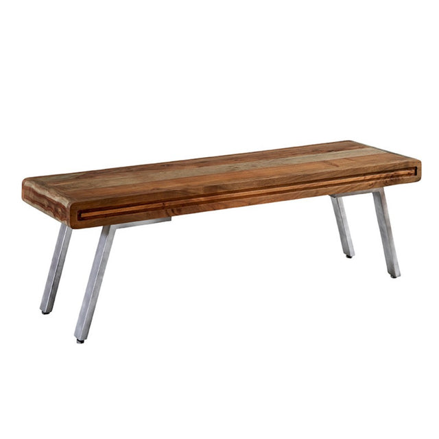 Industrial-Natural-Wood-Dining-Bench-Reclaimed-Metal-Legs-145cm