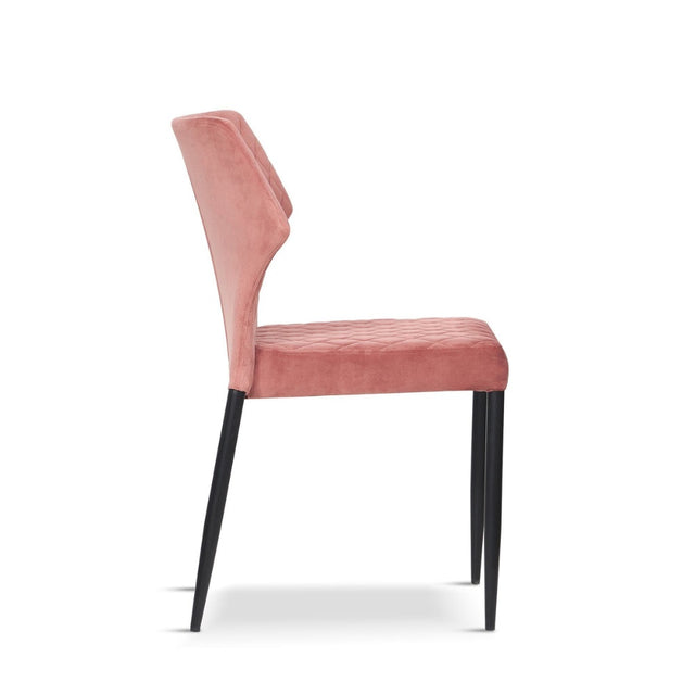 Industrial-Pink-Velvet-Dining-Chair-Diamond-Back-Stitching-Black-Metal-Legs-Set-of-4