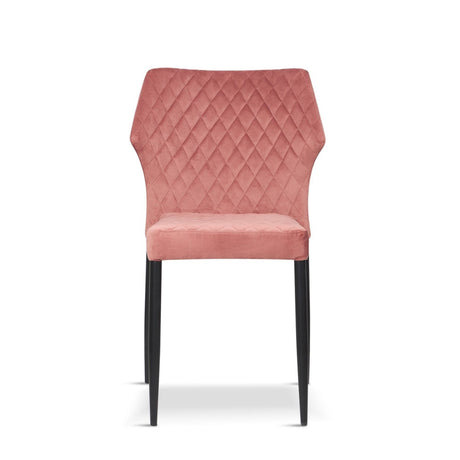 Industrial-Pink-Velvet-Dining-Chair-Diamond-Back-Stitching-Black-Metal-Legs-Set-of-4