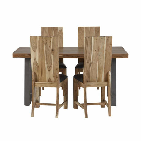 Industrial-Rectangular-Solid-Wood-Dining-Table-With-Solid-Wood-and-Faux-Leather-Chairs-Kitchen-Table-Set-160cm