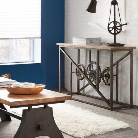 Industrial-Rectangular-Natural-Hard-Wood-Console-Hallway-Table-With-Cog-Reclaimed-Metal-Base-120cm